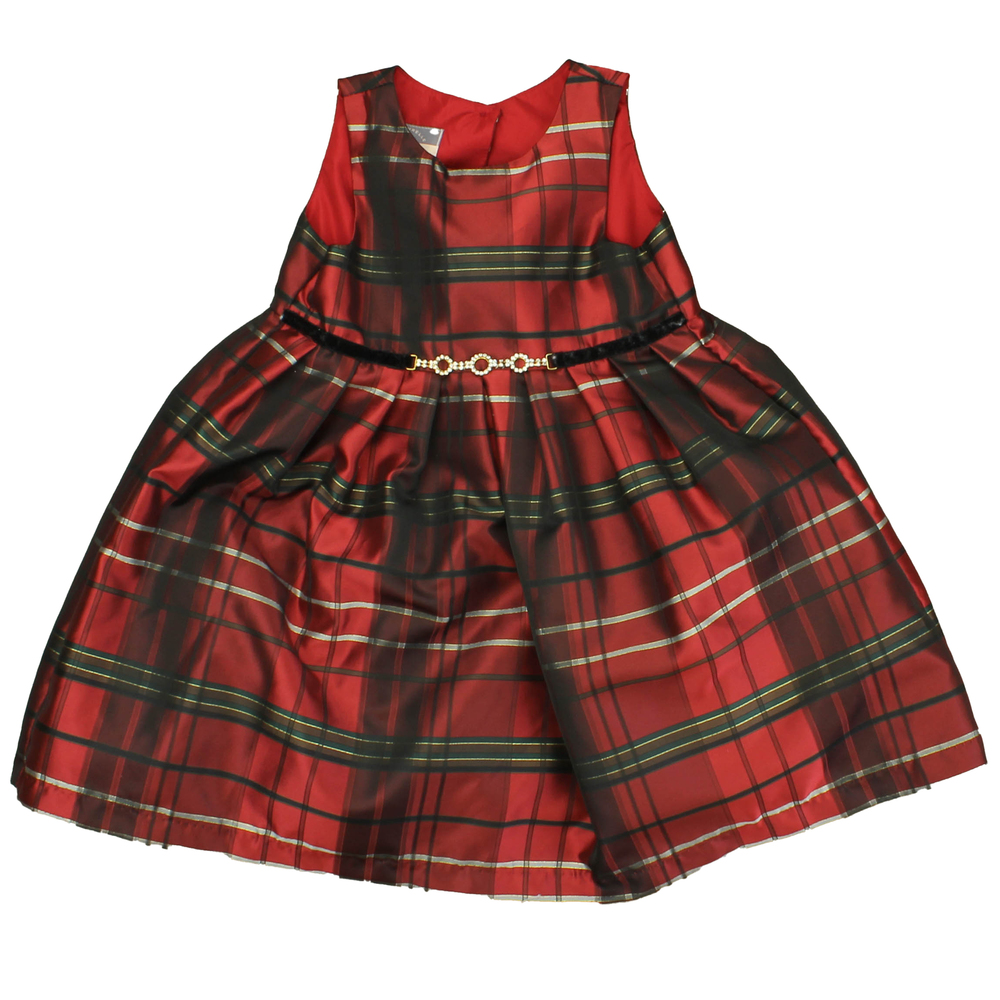 Pippa & Julie Girls Red | Plaid Special Occasion Dress size: 2T - Picture 2 of 2